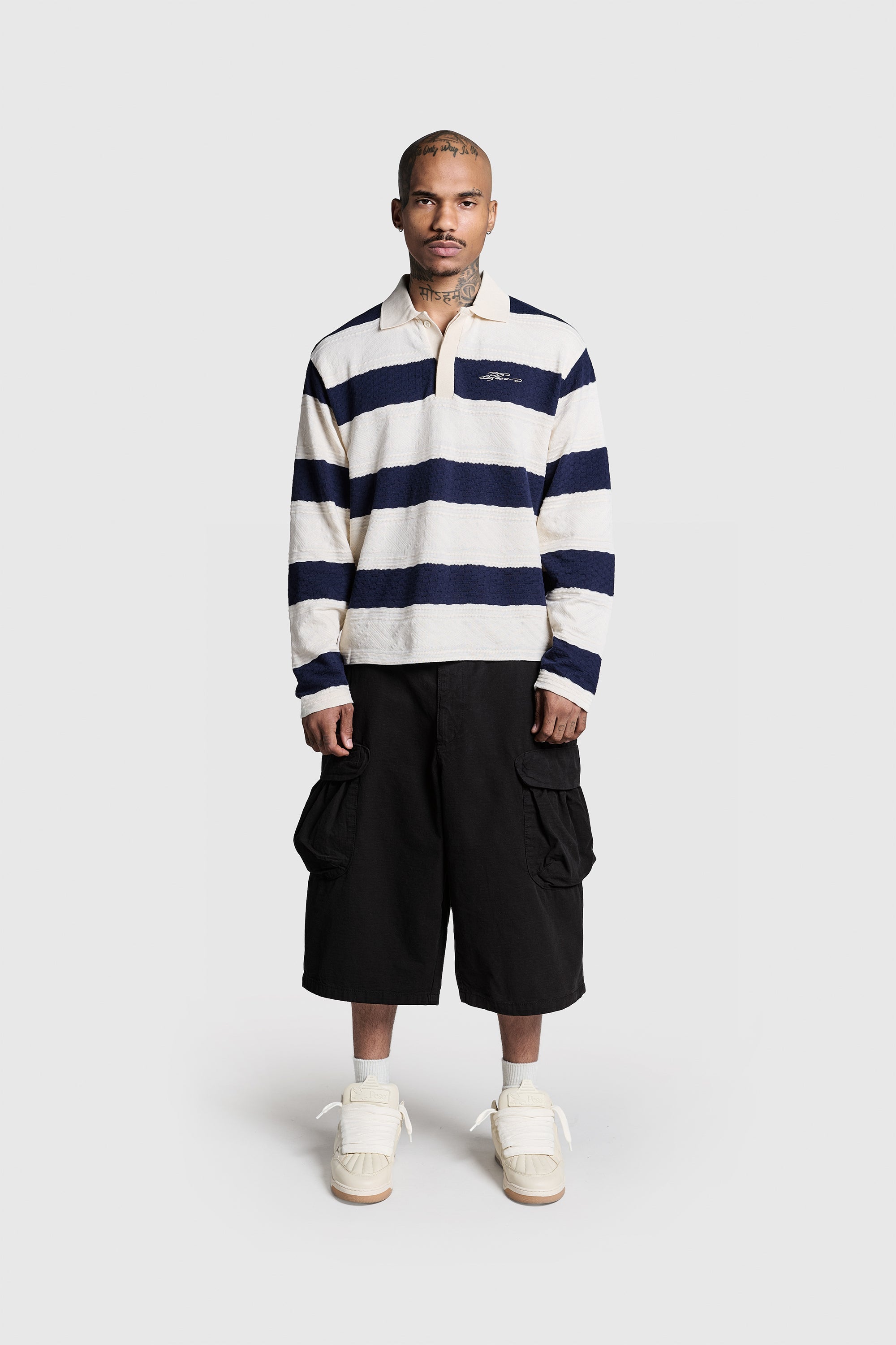 Strick-Rugby-Langarmshirt